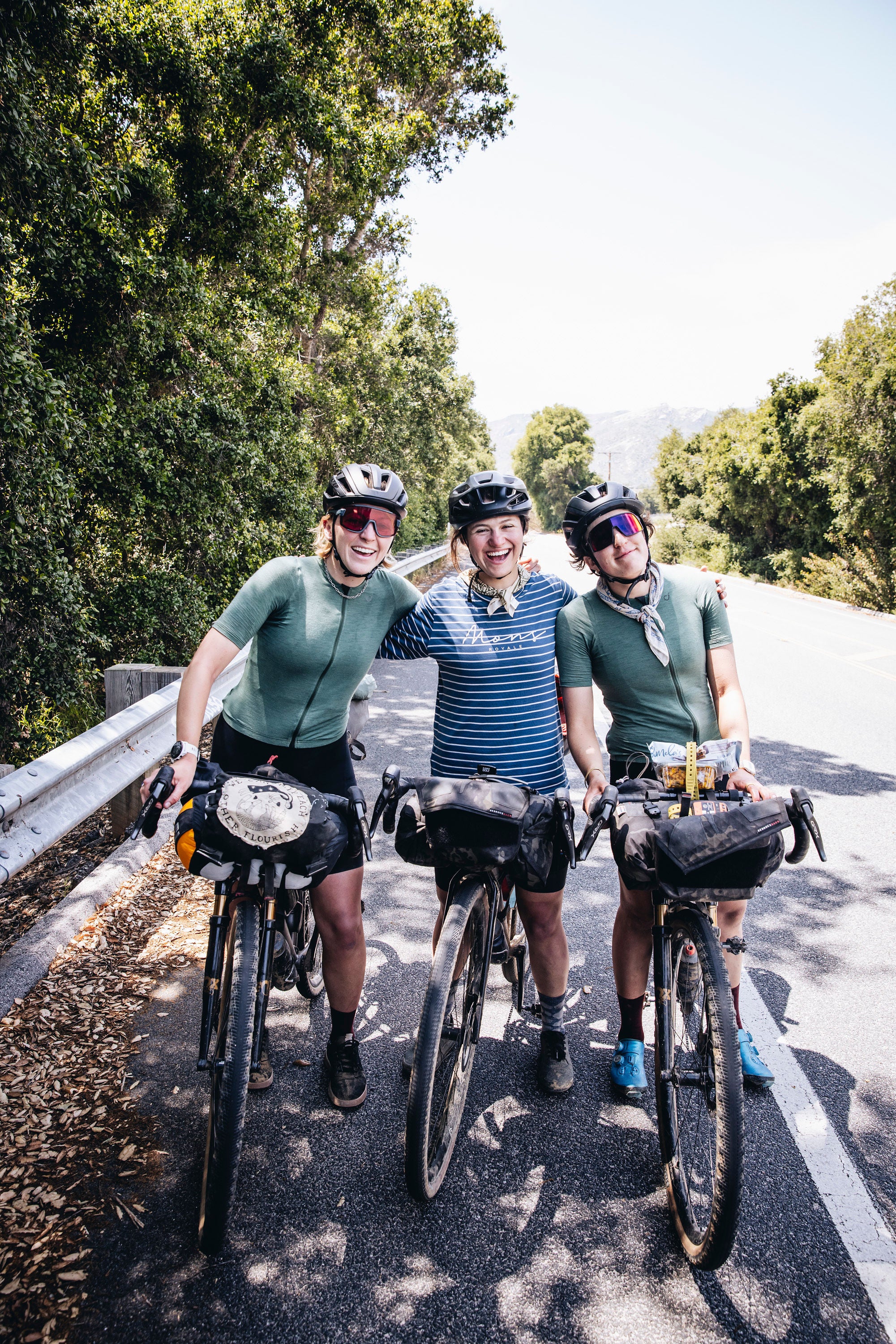 Three tired kids with fig bars and chips strapped to our bikes. Photo: Gretchen Powers