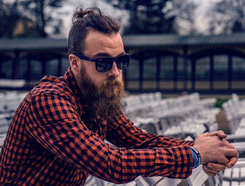 Photo of a long beard in hipster style