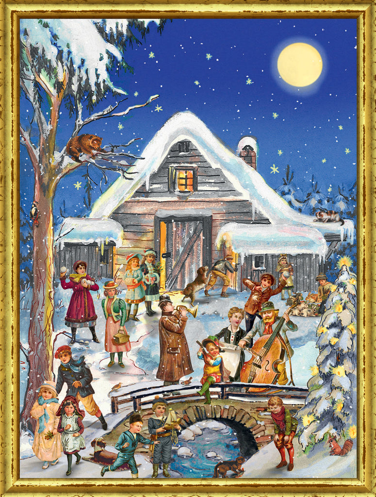 Victorian Christmas Celebration Advent Calendar GREETING CARD My