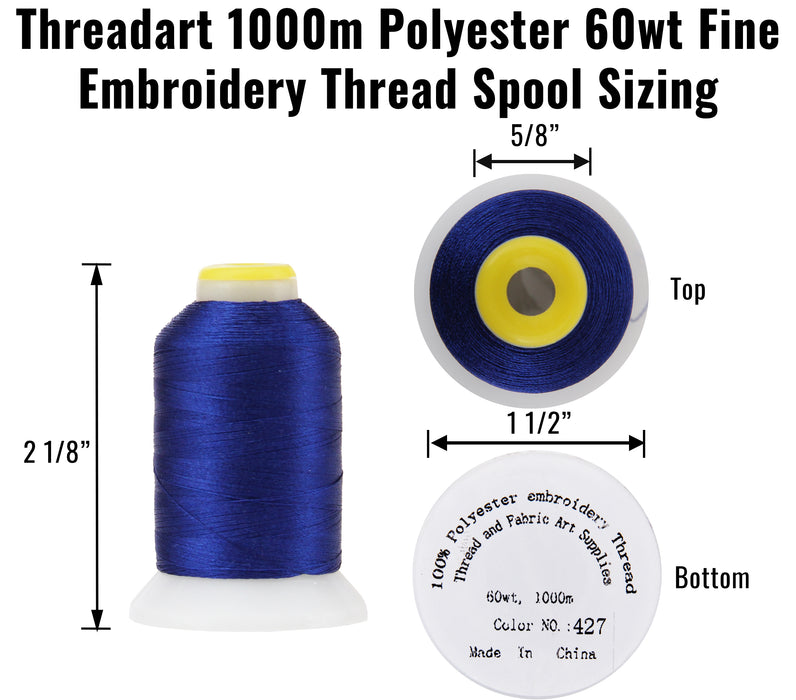 Micro Embroidery & Bobbin Thread 60 Wt No. 436 - Flag Navy- 1000 Meters - Threadart.com