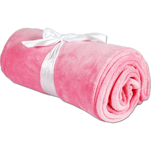 Pack of 3 Plush Fleece Blanket - Hot Pink —