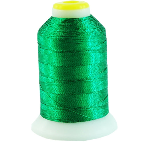 Metallic Embroidery Thread | No. L61 - Light Green | 500 Meter Cones (550  Yards) | 25 Brilliant Shiny Colors | For Machine Embroidery