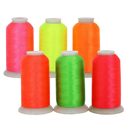 Neon Colors Polyester Serger Thread 6 Cone Set