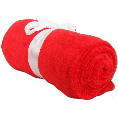 Pack of 3 Plush Fleece Blanket - Red —