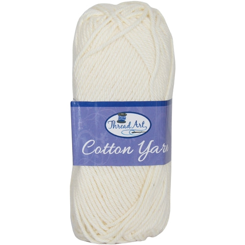 Crochet Cotton Yarn - #4 - White - 50 gram skeins - 85 yds