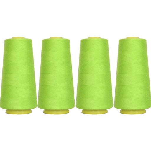 Four Cone Set of Polyester Serger Thread - Neon Yellow 823 - 2750 Yards Each