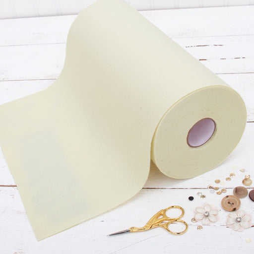 Cream Felt 12 x 10 Yard Roll - Soft Premium Felt Fabric