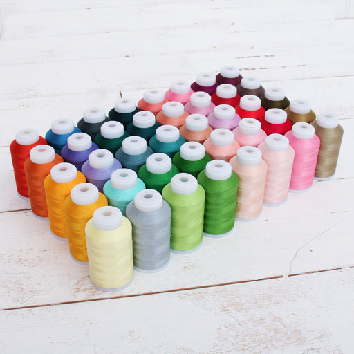 20 Colors of Polyester Embroidery Thread Set - Essential Colors