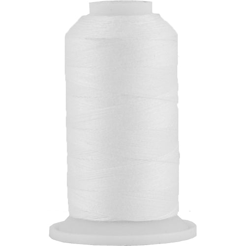 Plain sewing thread on spool, polyester, thickness 0.2 mm, white, 360  meters, 1pc