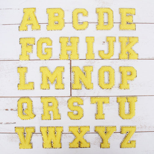 26pcs Yellow Chenille Letters A-Z Iron-on Patch, Letters Patch, Words  Patch, Custom Letters Patch, Alphabet Letters, Iron-on Patches