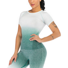 Load image into Gallery viewer, SHARK OMBRE SEAMLESS - Fitted Shirts - Juicy-Junk.com Enhance it. -with Leggings.