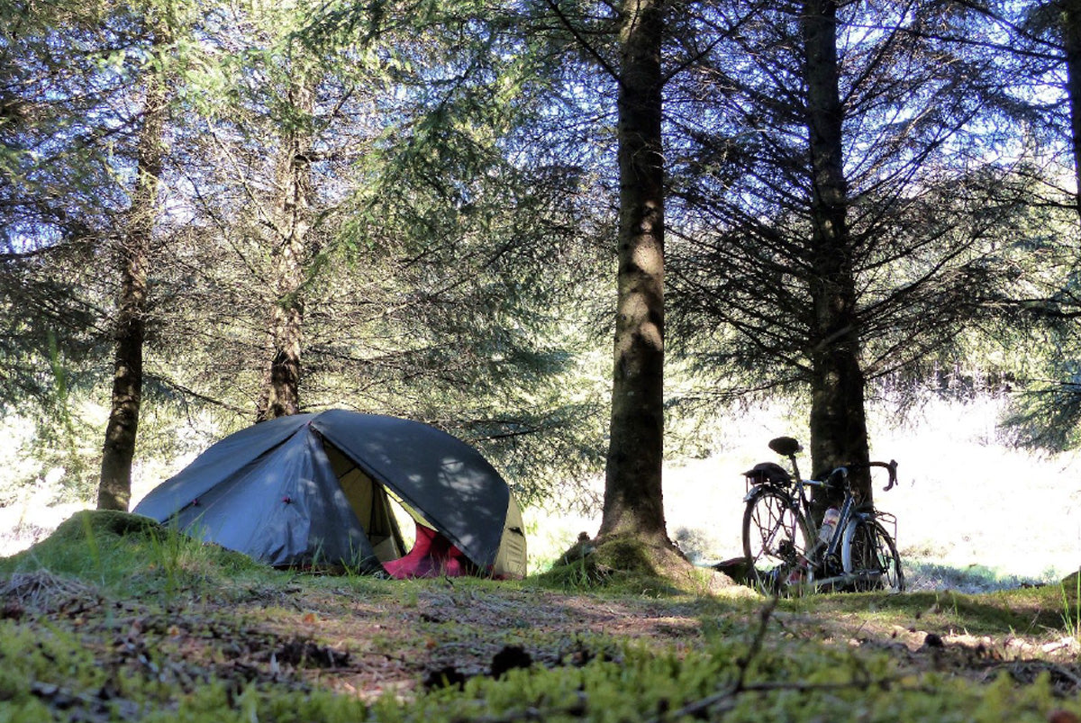 Bikepacking campsite in Scotland