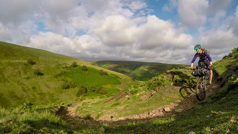 Bikepacker enjoys dry conditions and sweeping trails