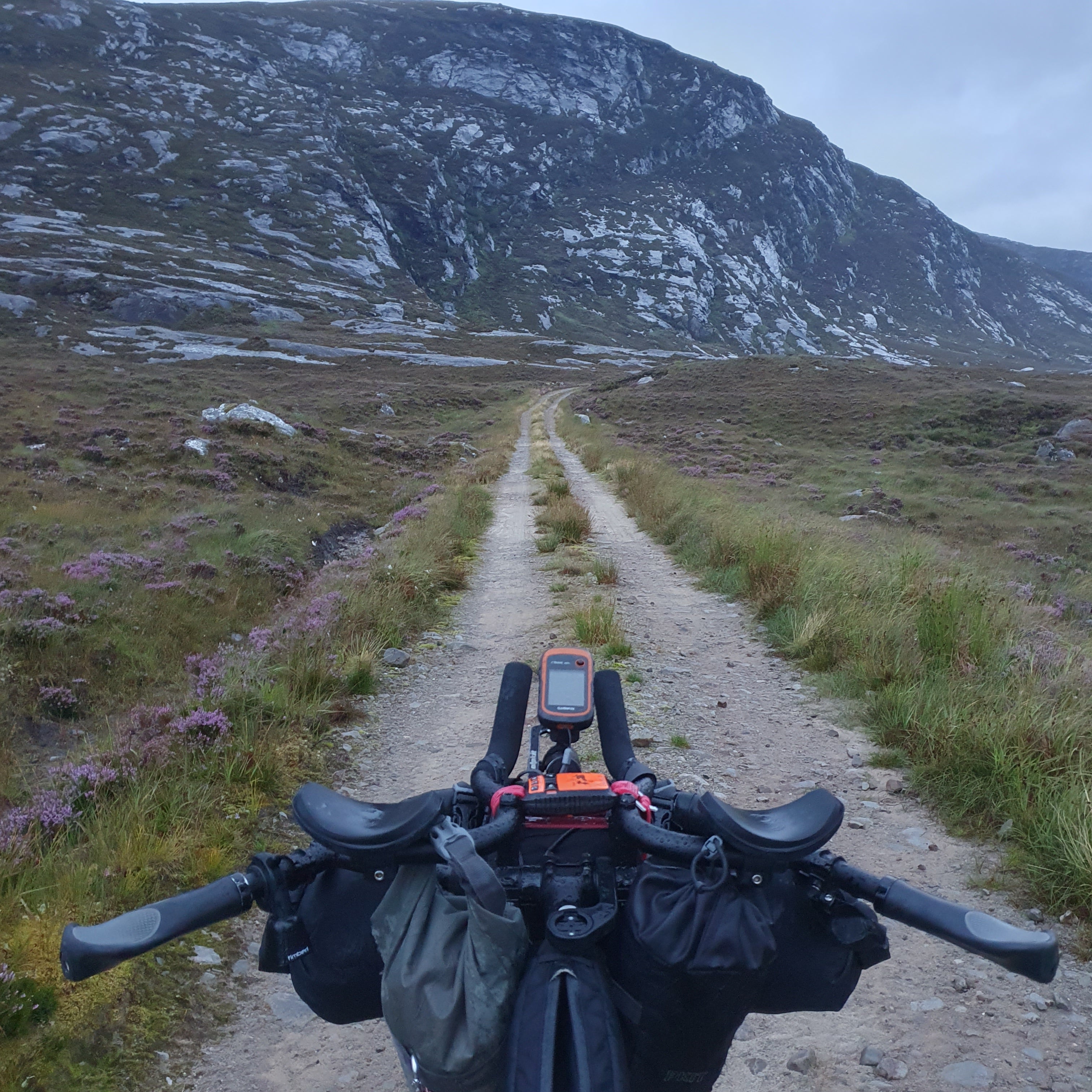 Classic handlebar shoot with dramatic Scottish scenery in the background