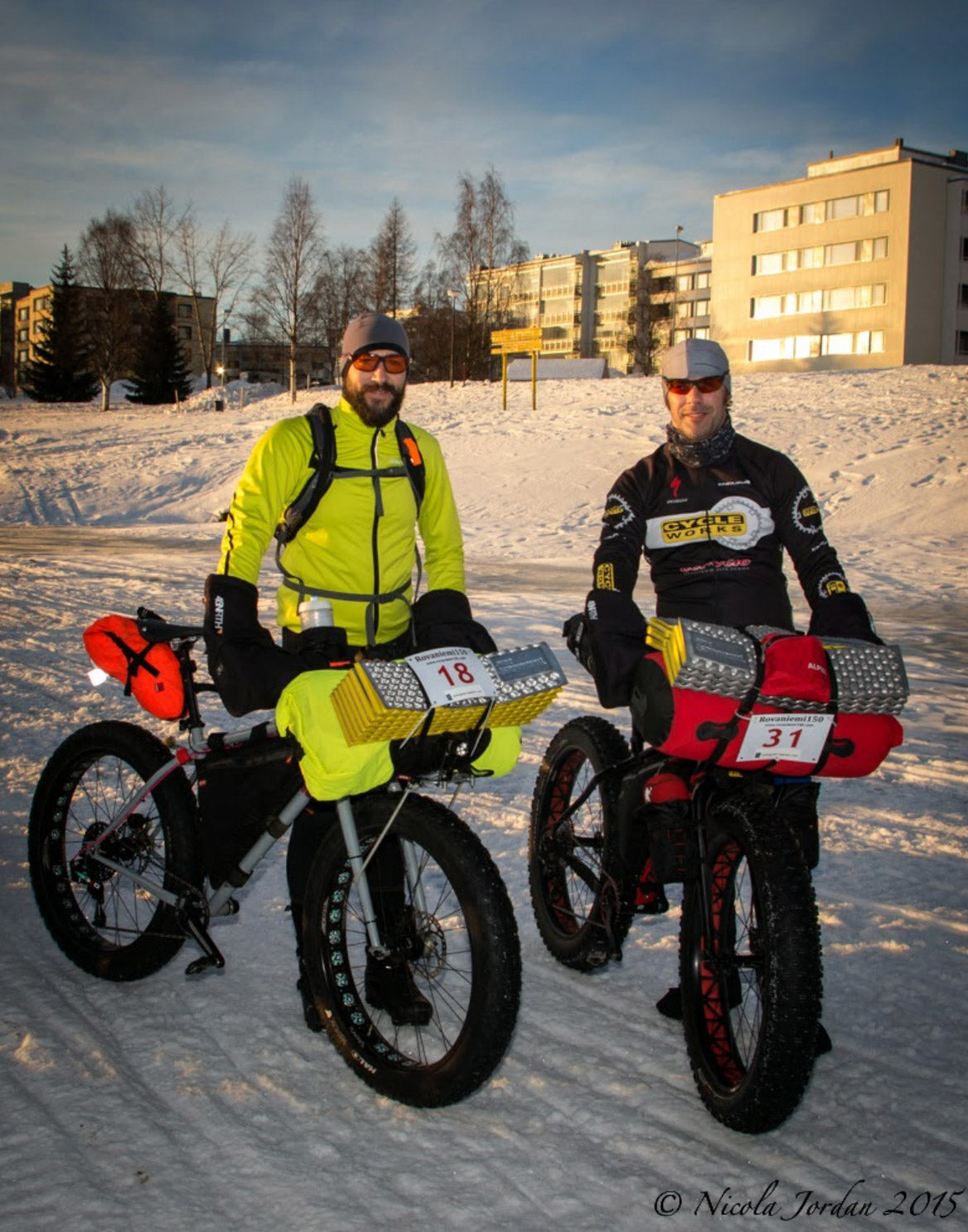 Fat bikers at the start of the Rovaniemi 150 in Finland