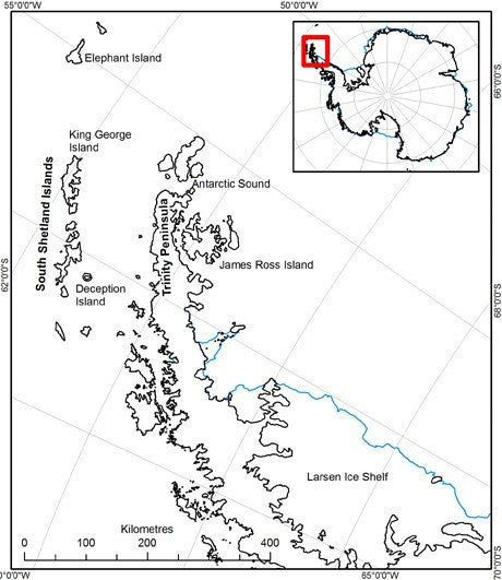 Map of theLarson Ice Shelf