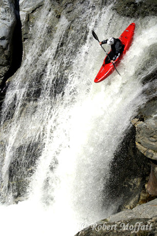 Paddle runs steep waterfall