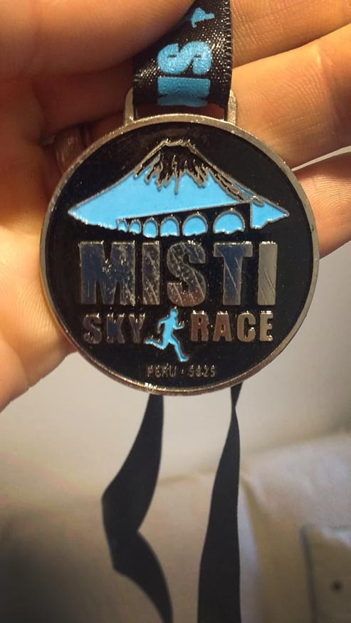 Misti skyrace finishers medal