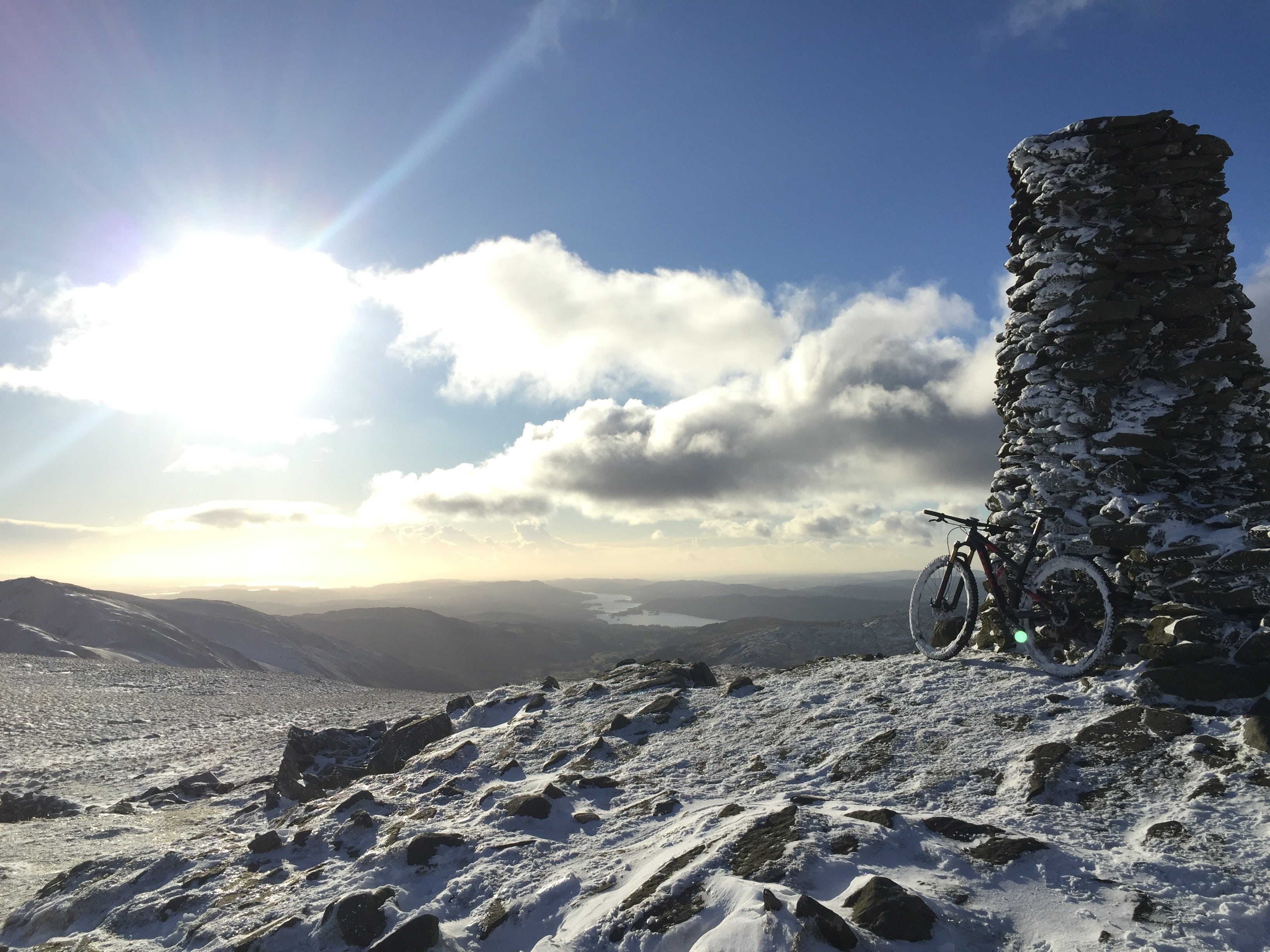 Ian Palmer mountain biking in the snow