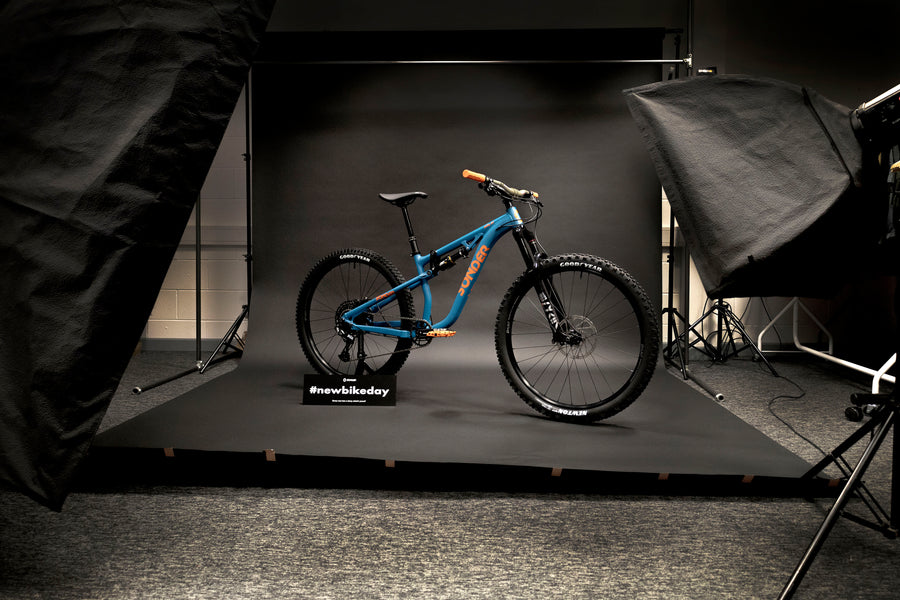 Studio shot of full suss Sonder mountain bike