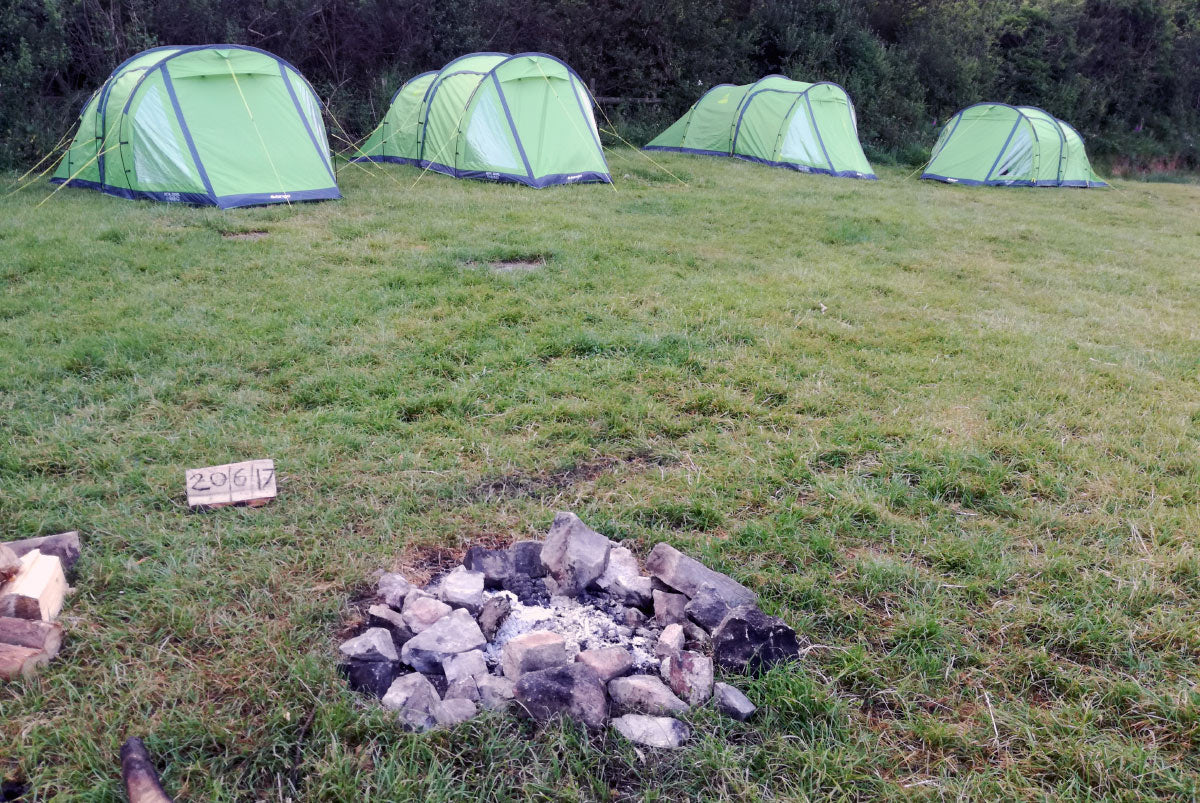 Family tents on group campsite