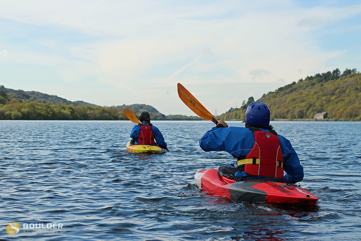 Kayaking on a lake