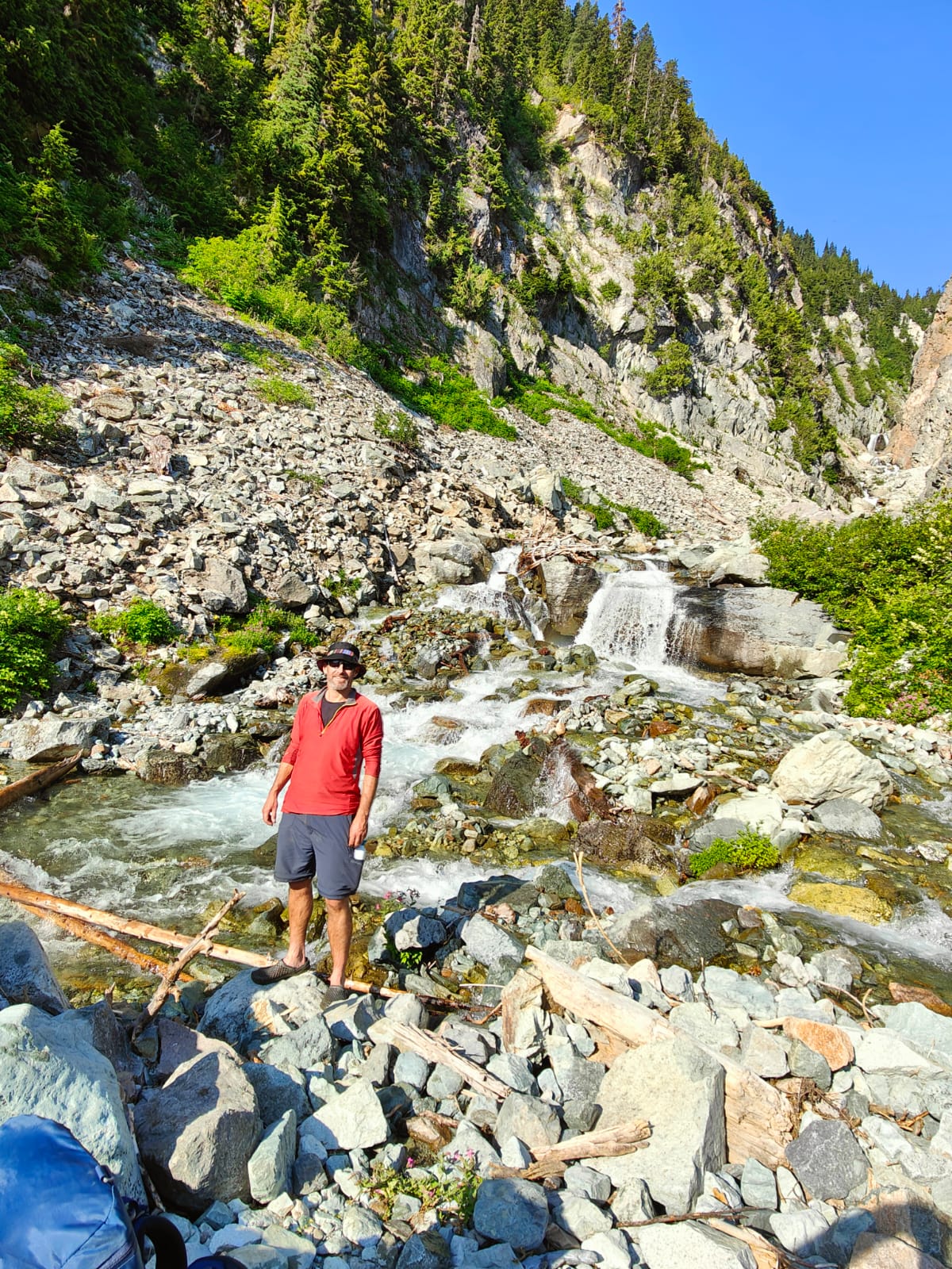 mark next to a stream deep in the PCT