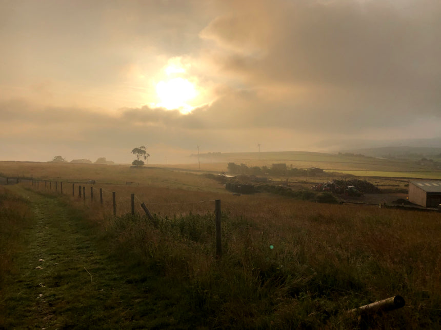 Sunrise on day 2 of the Pennine Bridleway by bike