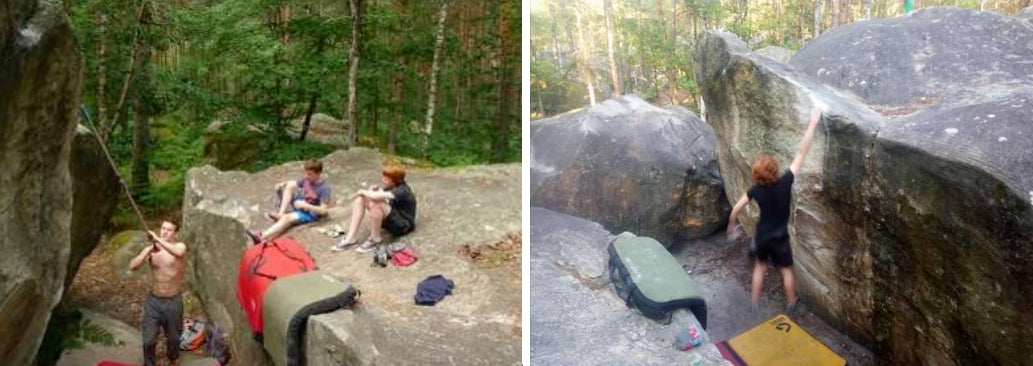 Bouldering with friends