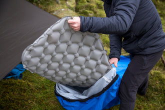 Putting a Cloud Base inflatable sleeping mat inside a bivvy bag in the Lake District