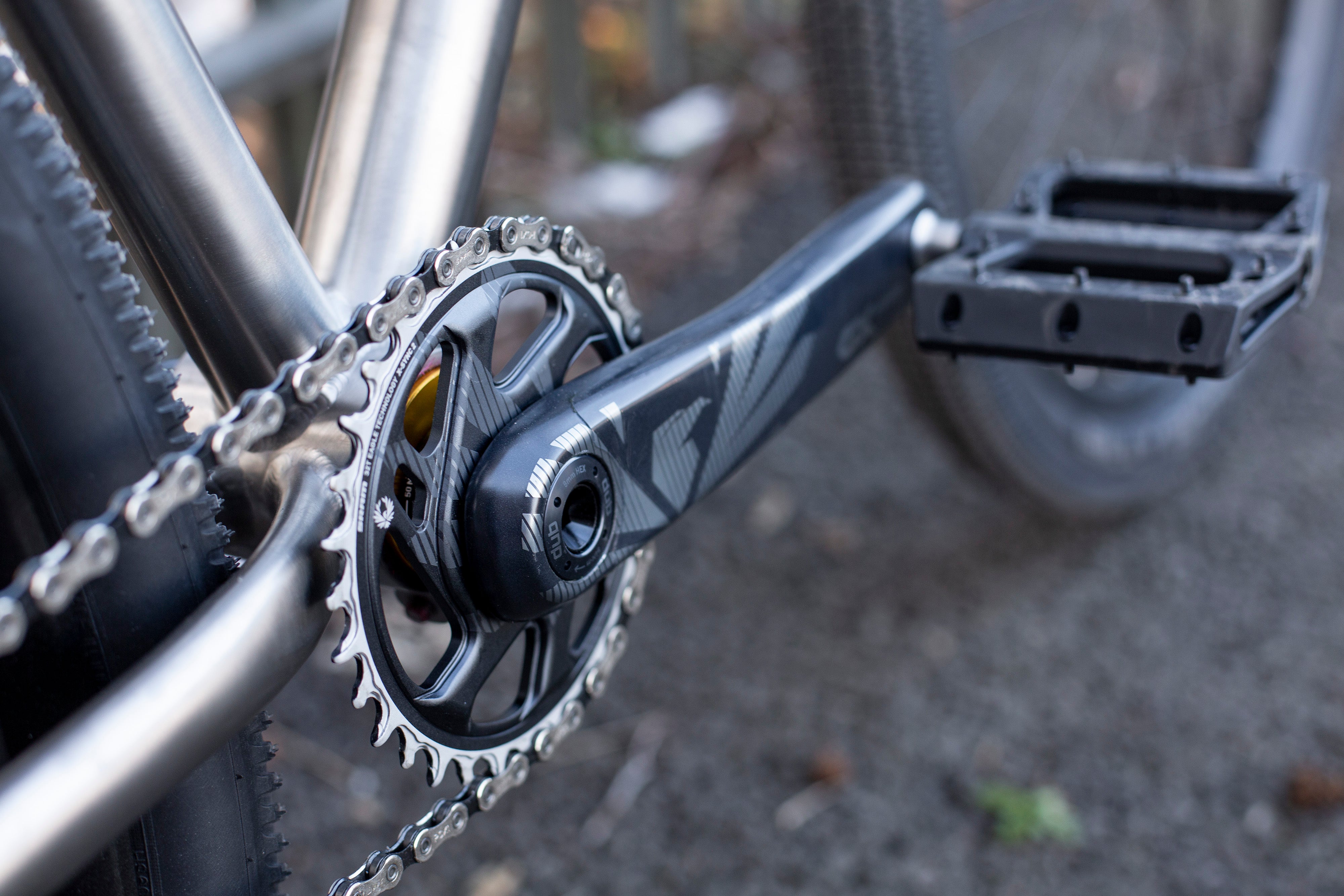 Chainset on custom Sonder titanium jump bike