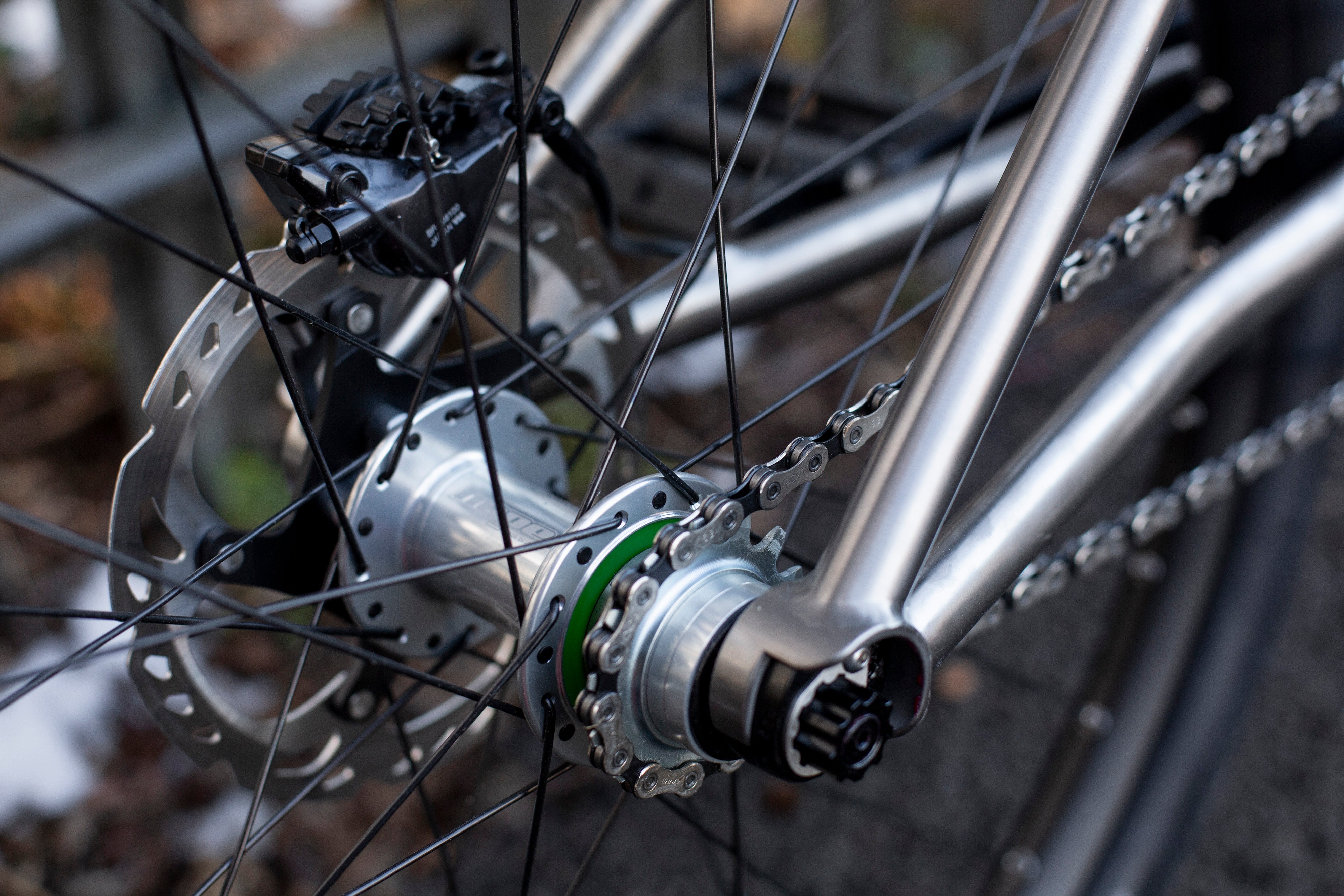 Rear hub on Sonder titanium jump bike