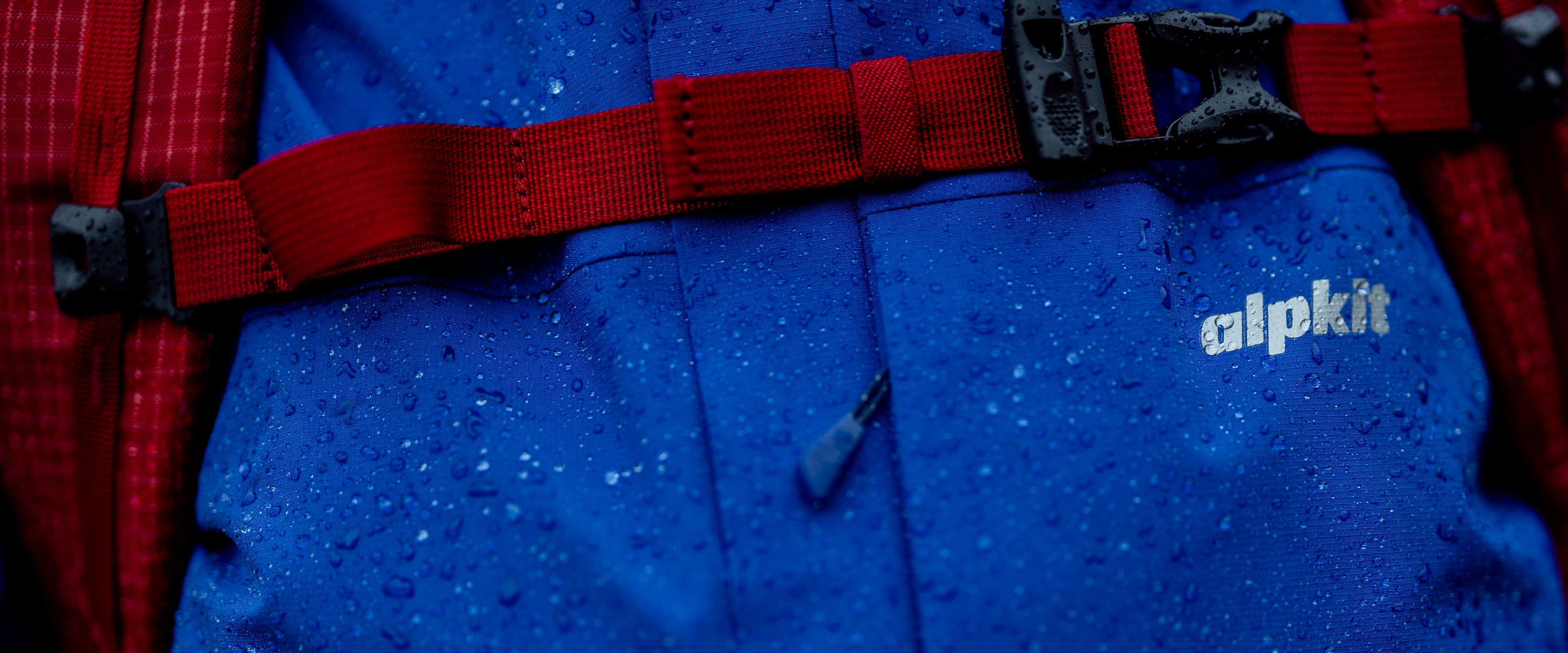 Waterproof jacket beading in the rain