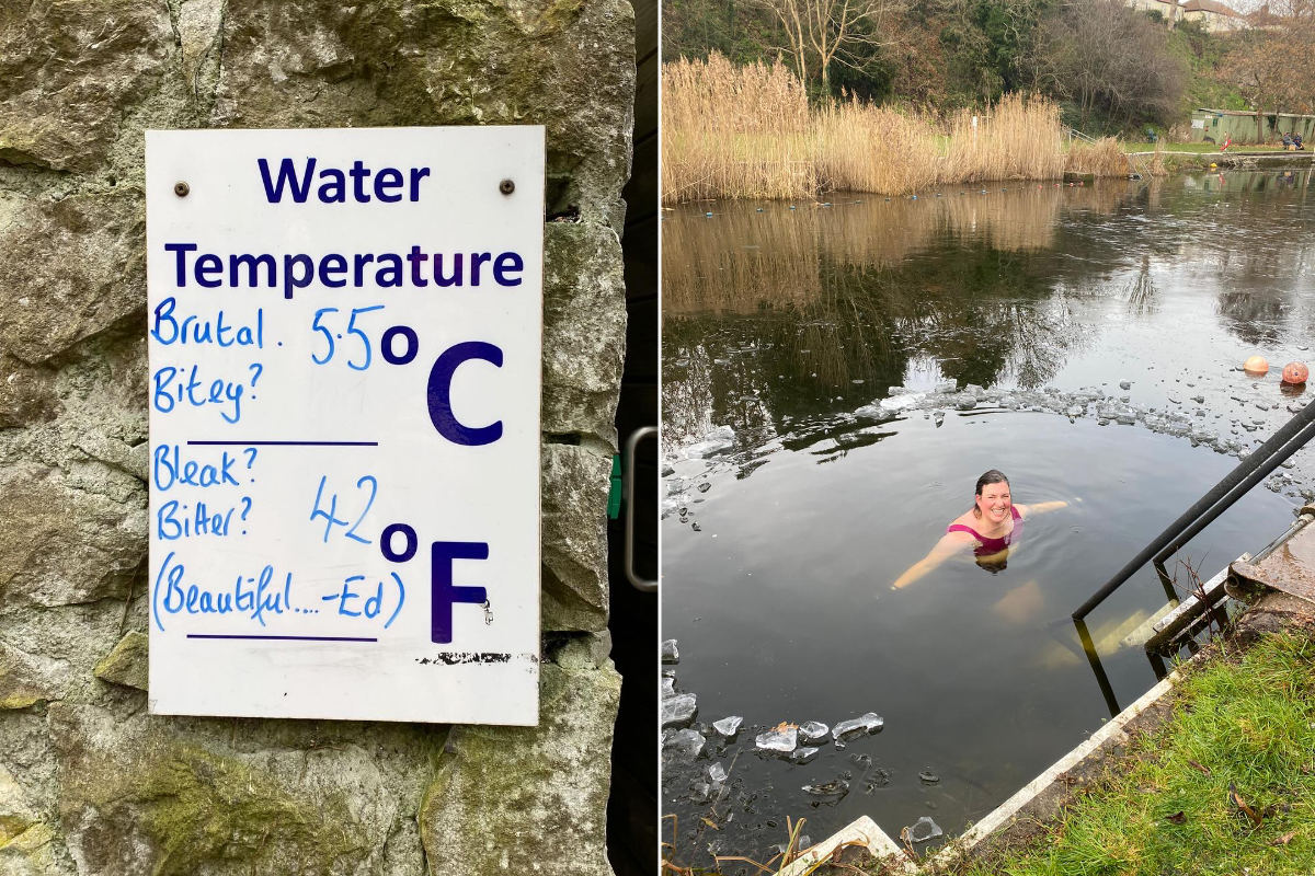 Wild swimming in cold temperatures