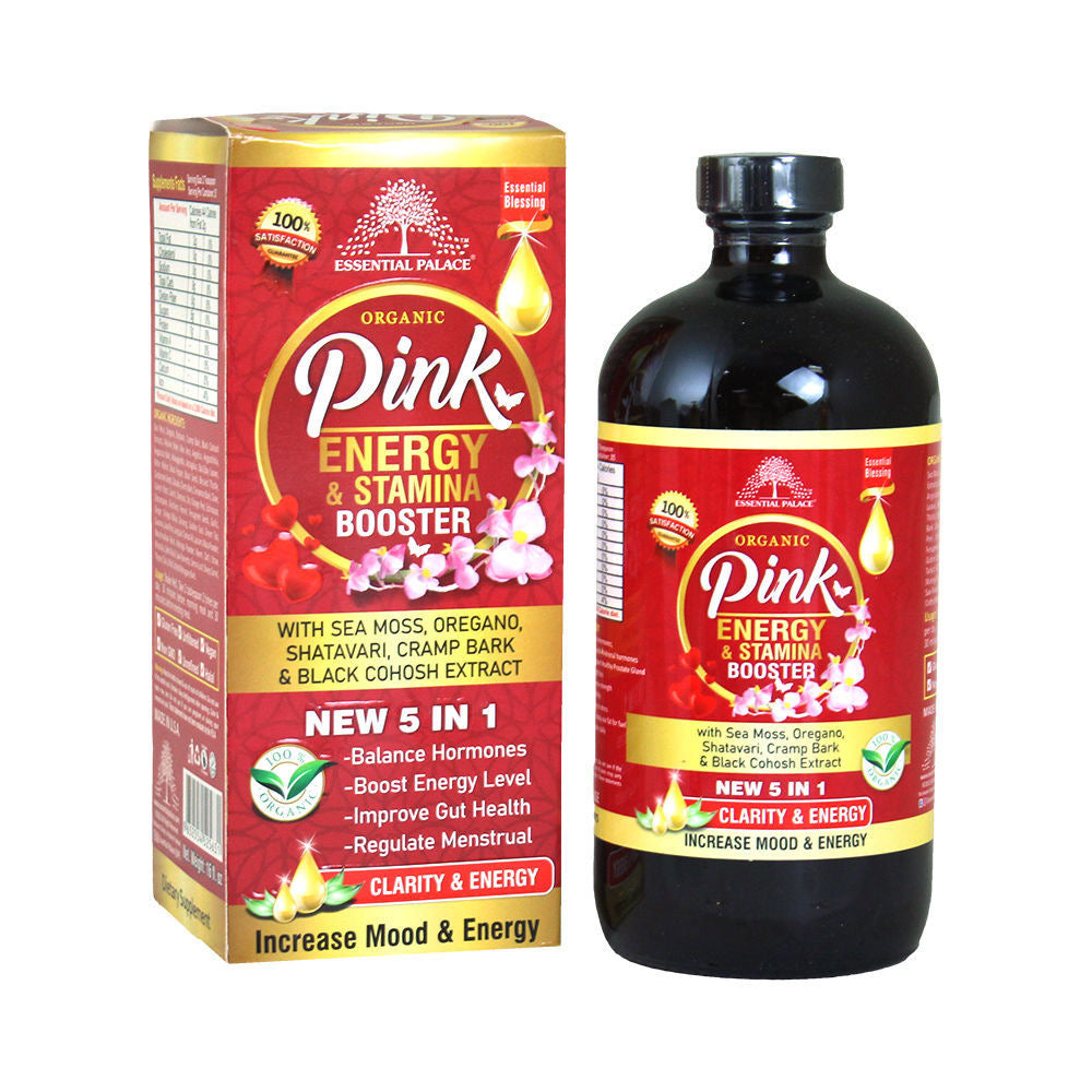 Essential Palace Organic Pink Energy and Stamina Booster Tonic.