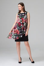 Load image into Gallery viewer, Floral Chiffon Overlay Black Dress
