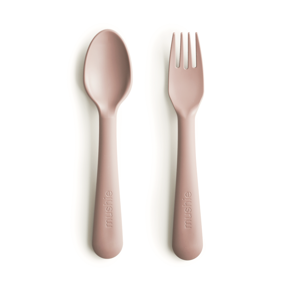 Mushie Silicone Feeding Spoons (2-Pack) Blush/Shifting Sand