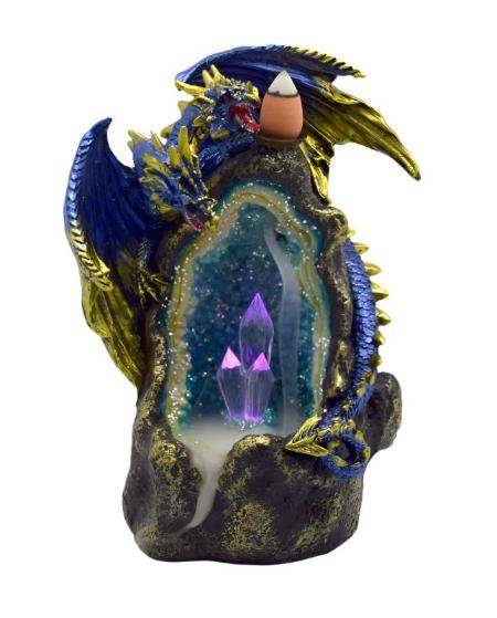 Glowing Purple Geode Cave LED Backflow Incense Burner