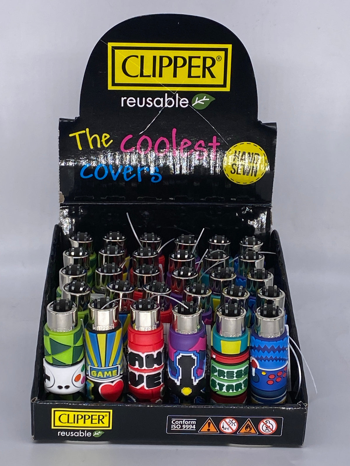 Clipper Pop-Up Mushrooms Rubber Covered Hand Sewn Refillable Lighters Lot of 6