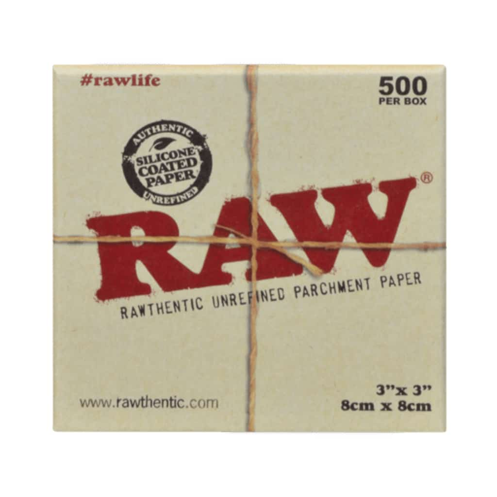 RAW Unrefined Parchment Paper Squares 5 x 5 100 Sheet Pack~New In Box  Silicone