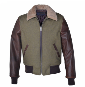 Schott Nyc 793 B-15 Style Wool Jacket Leather Genuine Sheepski RemixNy