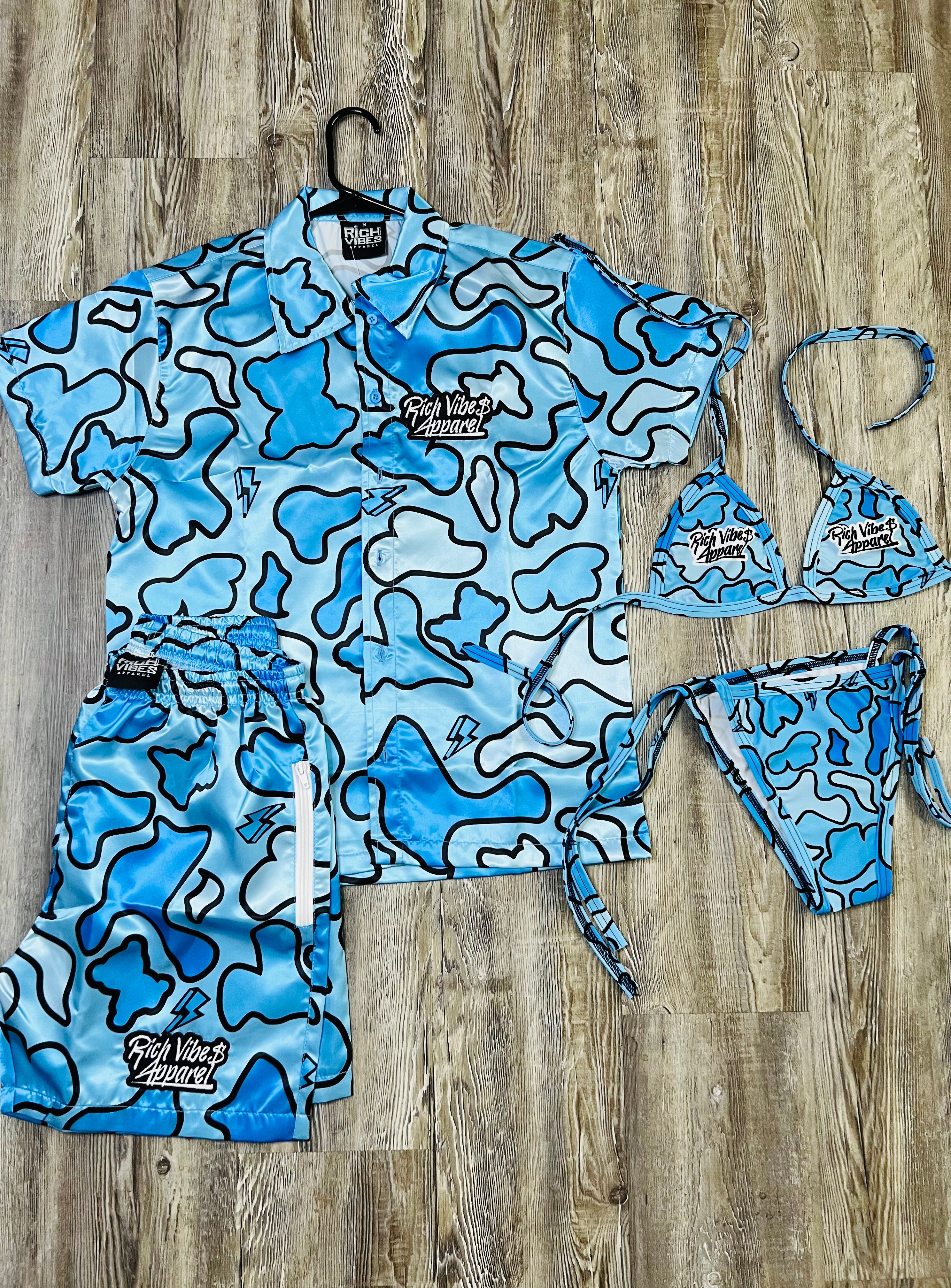 LIGHT BLUE CAMO MEN SET 💎