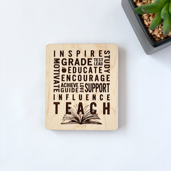 Wooden Recipe Book to Write in, Teachers' Day Gift, Personalized