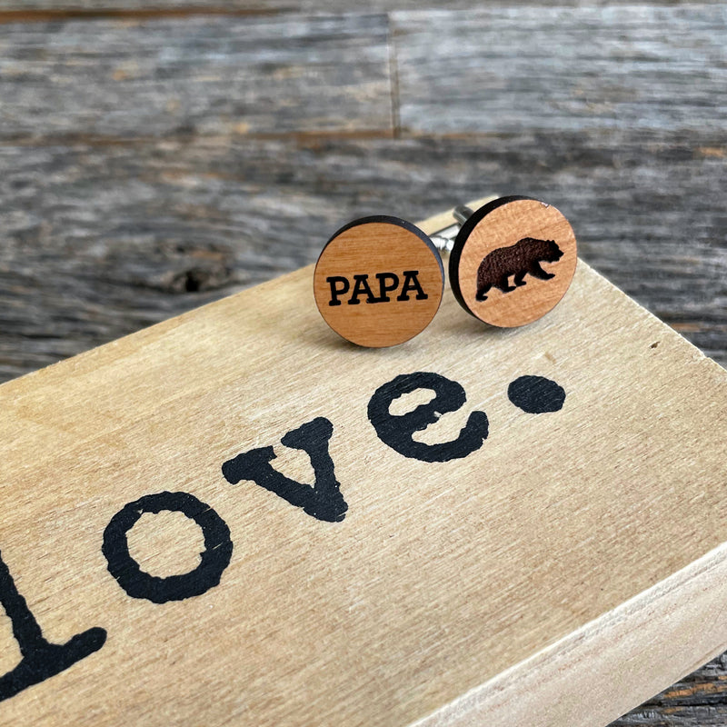 Papa Bear Wood Card, Personalized Father's Day Gifts