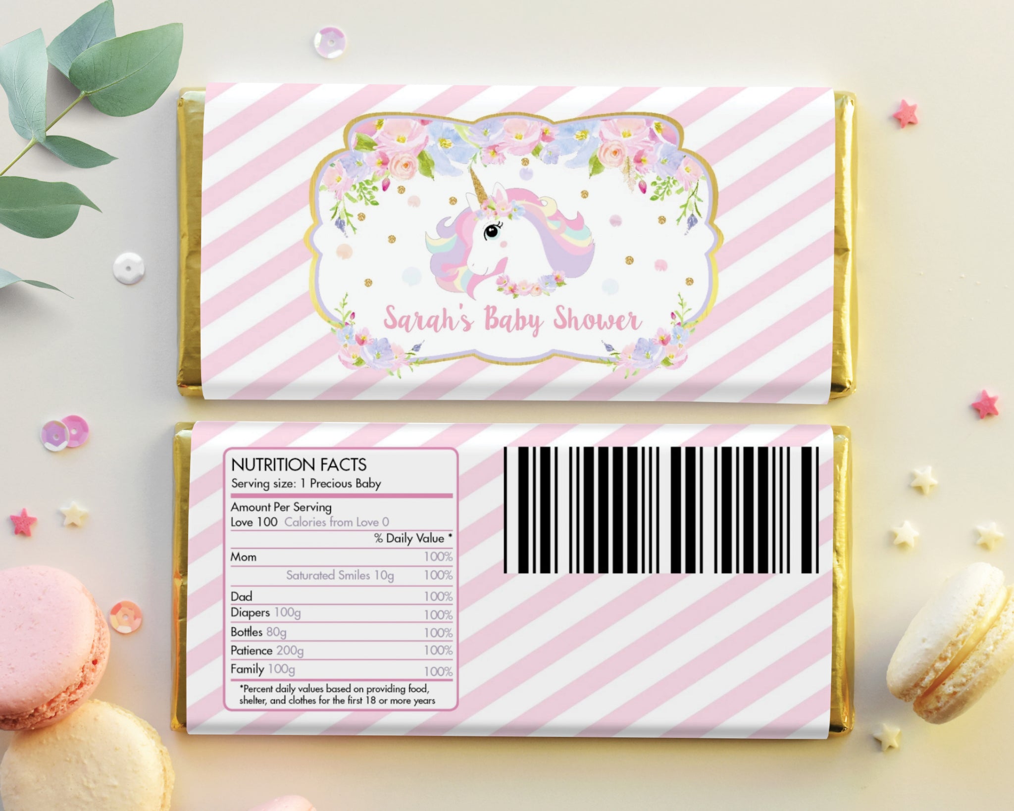 baby shower candy bar wrapper template