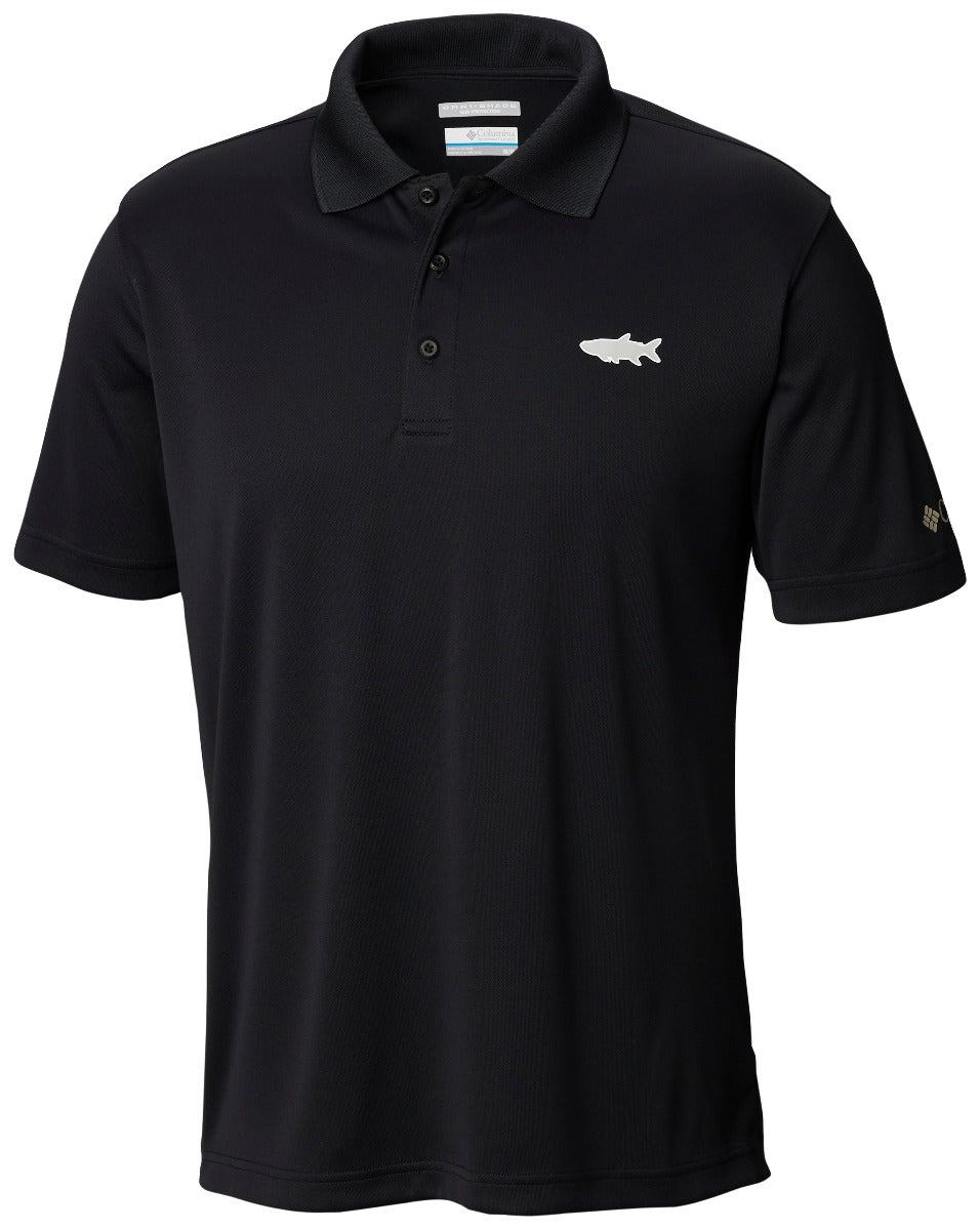Columbia PFG Fish Series Polo Mens Shirt Black Tarpon | Davo's Tackle ...
