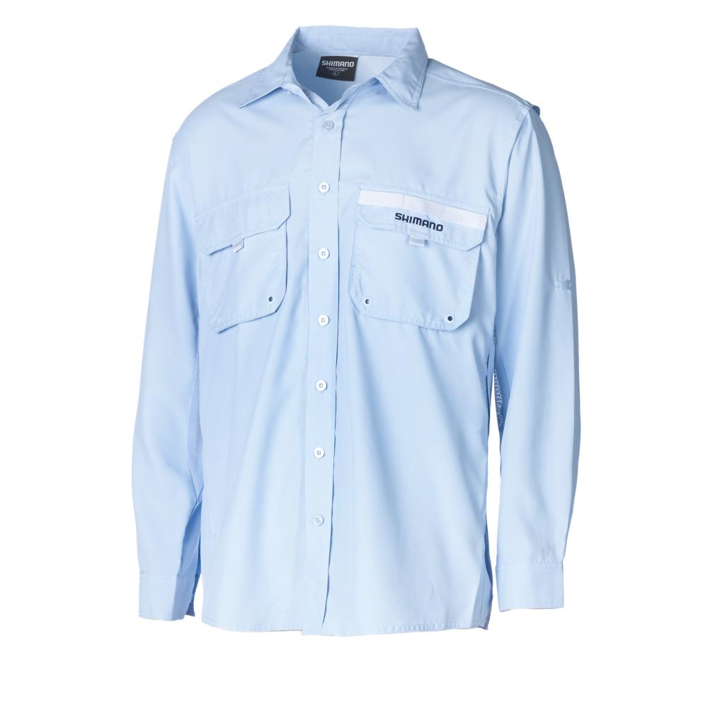 Shimano Blue Long Sleeve Vented Adult Fishing Shirt | Davo's Tackle Online