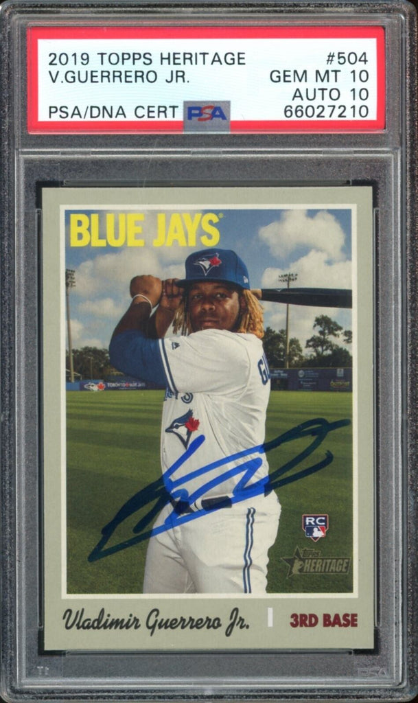 2019 Topps Heritage Vladimir Guerrero Jr. RC Blue Ink PSA 10/10 Auto GEM  MINT