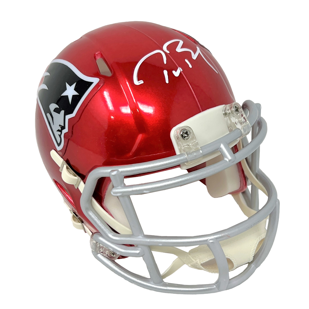Tom Brady Signed Patriots Full Size Authentic On-Field Chrome Helmet  Inscribed Lets Go (Tristar)