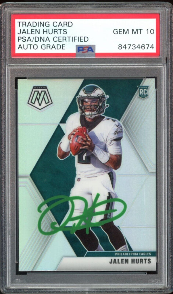 Jalen Hurts Philadelphia Eagles Autographed 2020 Panini Phoenix Fire Burst  #114 Beckett Fanatics Witnessed Authenticated Rookie Card